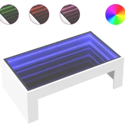 Best Muebles tifón Mesa de centro con Infinity LED blanco 90x50x30 cm Blanco