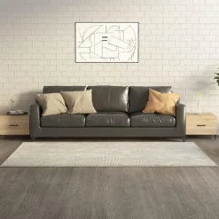 Best Muebles tifón Mesa de centro con patas de metal 2 uds roble Sonoma 50x50x40cm Marrón