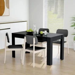 Best Muebles tifón Mesa de comedor de madera contrachapada negro 140x74,5x76 cm Negro