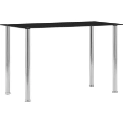 Best Muebles tifón Mesa de comedor de vidrio templado negro 120x60x75 cm Negro