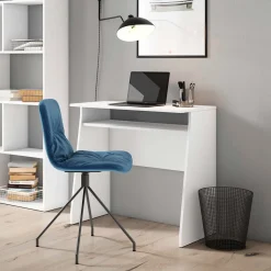 Discount Muebles tifón Mesa escritorio blanco con estante cajonera TINY