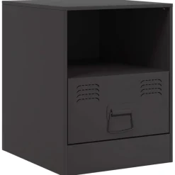 Best Muebles tifón Mesita de noche acero negra 34,5x39x44 cm Negro