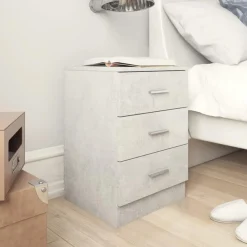Best Muebles tifón Mesita de noche de aglomerado gris hormigón 38x35x56 cm Gris