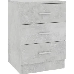 Best Muebles tifón Mesita de noche de aglomerado gris hormigón 38x35x56 cm Gris