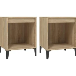 Best Muebles tifón Mesitas de noche 2 unidades roble Sonoma 40x35x50 cm Marrón