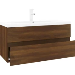 Best Muebles tifón Mueble de baño con lavabo madera contrachapada marrón roble Marrón