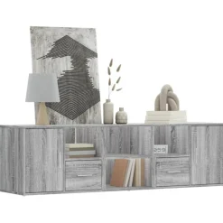Best Muebles tifón Mueble de esquina madera ingeniería gris Sonoma 160x40x45 cm Gris
