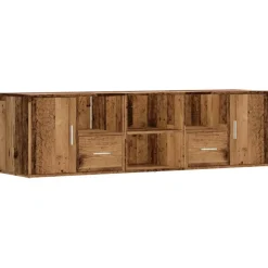 Clearance Muebles tifón Mueble de esquina madera de ingeniería envejecida 160x40x45 cm Marrón