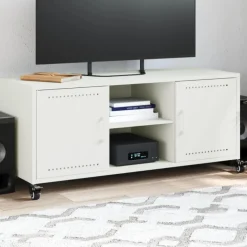 Best Muebles tifón Mueble de TV acero blanco 100,5x39x43,5 cm Blanco