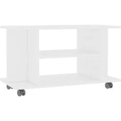 Best Muebles tifón Mueble de TV con ruedas madera de ingeniería blanco 80x40x45 cm Blanco