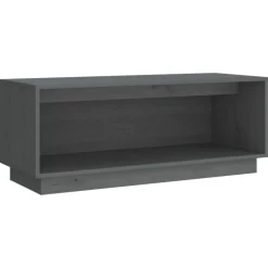 Best Muebles tifón Mueble de TV de madera maciza de pino gris 90x35x35 cm Gris