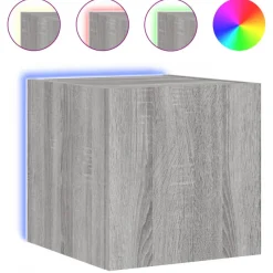 Best Muebles tifón Mueble de TV de pared con luces LED gris Sonoma 30,5x35x30 cm Gris