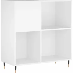 Discount Muebles tifón Mueble para discos madera contrachapada blanco 84,5x38x89 cm Blanco