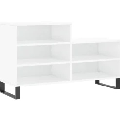 Best Muebles tifón Mueble zapatero madera contrachapada blanco brillo 102x36x60 cm Blanco