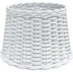 Sale Muebles tifón Pantalla para lámpara de techo mimbre blanco Ø40x26 cm Blanco