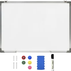 Fashion Muebles tifón Pizarra magnética de borrado en seco acero blanco 90x60 cm Blanco
