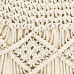 Discount Muebles tifón Puf de macramé hecho a mano algodón 45x30 cm