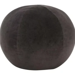 Discount Muebles tifón Puf de terciopelo de algodón gris antracita 50x35 cm
