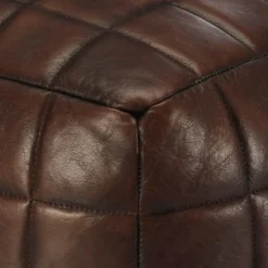 Clearance Muebles tifón Puf marrón oscuro 40x40x40 cm cuero auténtico de cabra