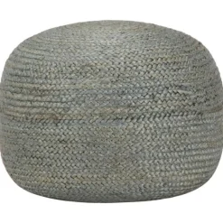 Discount Muebles tifón Puf tejido a mano verde oliva 45x30 cm yute
