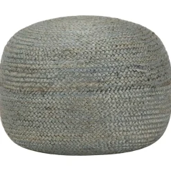 Clearance Muebles tifón Puf tejido a mano verde oliva 45x30 cm yute Verde