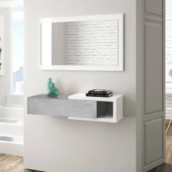 New Muebles tifón Recibidor con cajón y espejo LUNA