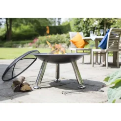 Fashion Muebles tifón RedFire Chimenea de cuenco Chicago acero 75 cm negra 85013 Negro