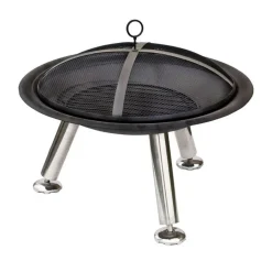 Fashion Muebles tifón RedFire Chimenea de cuenco Chicago acero 75 cm negra 85013 Negro