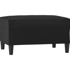 Best Muebles tifón Reposapiés de cuero sintético negro 70x55x41 cm Negro