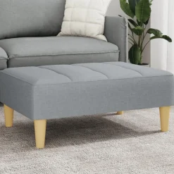 Clearance Muebles tifón Reposapiés de tela gris claro 77x55x31 cm Gris