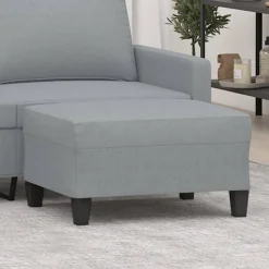 Clearance Muebles tifón Reposapiés de tela gris claro 70x55x41 cm Gris