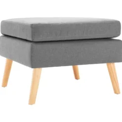 Discount Muebles tifón Reposapiés de tela gris claro