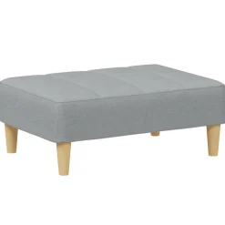 Clearance Muebles tifón Reposapiés de tela gris claro 77x55x31 cm Gris