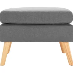 Discount Muebles tifón Reposapiés de tela gris claro