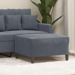 Best Muebles tifón Reposapiés de terciopelo gris oscuro 70x55x41 cm Gris