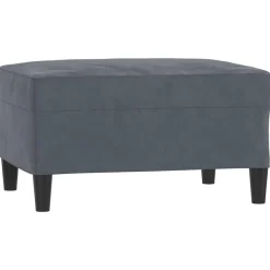 Best Muebles tifón Reposapiés de terciopelo gris oscuro 70x55x41 cm Gris