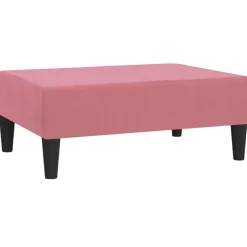 Clearance Muebles tifón Reposapiés de terciopelo rosa 78x56x32 cm Rosa