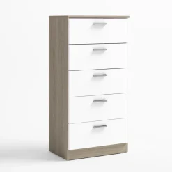 New Muebles tifón Sifonier con 5 cajones WIN Sable / blanco