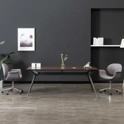Best Muebles tifón Silla de comedor giratoria de tela gris Gris