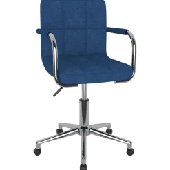Best Muebles tifón Silla de comedor giratoria tela azul Azul