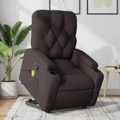 Best Muebles tifón Silla de masaje reclinable de pie de tela marrón oscuro Marrón