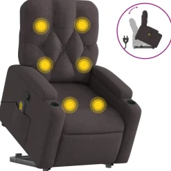 Best Muebles tifón Silla de masaje reclinable de pie de tela marrón oscuro Marrón
