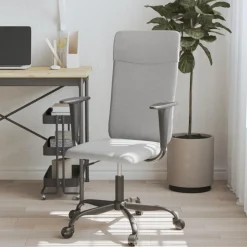 Clearance Muebles tifón Silla de oficina altura ajustable tela gris claro Gris