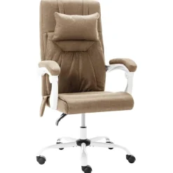 Clearance Muebles tifón Silla de oficina de masaje de tela gris taupe Gris Topo
