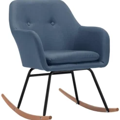 Best Muebles tifón Silla mecedora de tela azul Azul