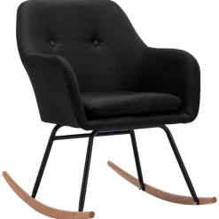 Best Muebles tifón Silla mecedora de tela negra Negro