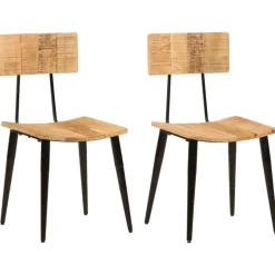 Best Muebles tifón Sillas de comedor 2 uds madera maciza de mango 44x40x80 cm Marrón