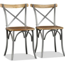 Best Muebles tifón Sillas de comedor 2 unidades madera maciza de mango Multicolor