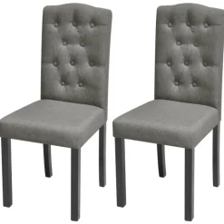 Best Muebles tifón Sillas de comedor 2 unidades tela gris Gris