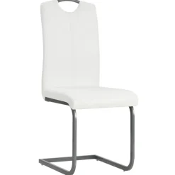 Online Muebles tifón Sillas de comedor voladizas 2 unidades cuero sintético blanco Blanco
